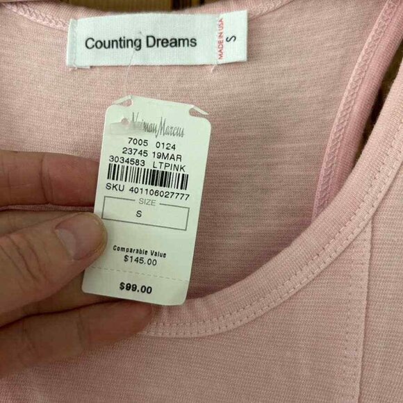 Counting Dreams Neiman Marcus Pale Pink Tank Midi Dress Womens Size Small NWT - Picture 5 of 12